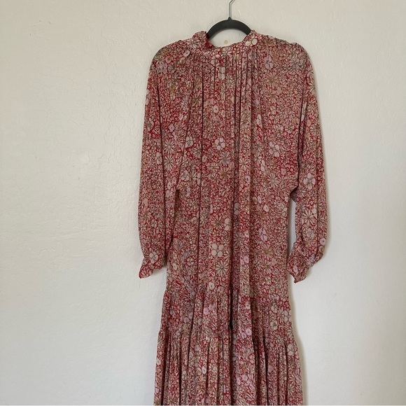 Free People Feeling Groovy Maxi Dress Red Combo Medium - Picture 7 of 11